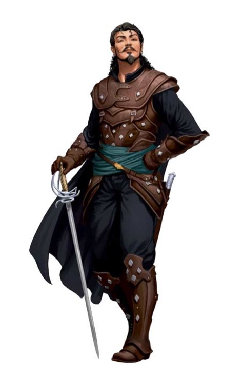 Male Swashbuckler With Studded Leather Armour Dnd Pathfinder