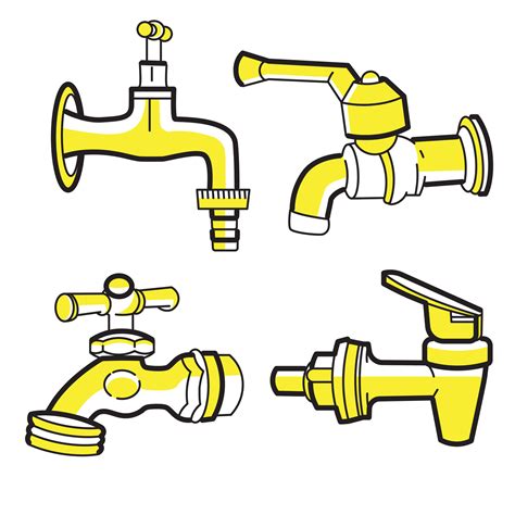 Water Taps Water Faucets Simple Illustration Vector Art At