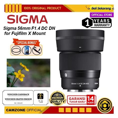 Jual Sigma 56mm F1 4 Dc Dn Lens For Fujifilm X Mirrorles Shopee Indonesia