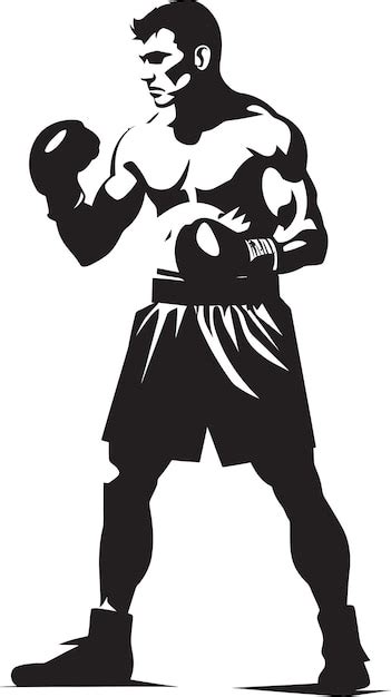 Knockout Warrior Iconic Boxer Man Silhouette Jab Dynamo Vector Icon