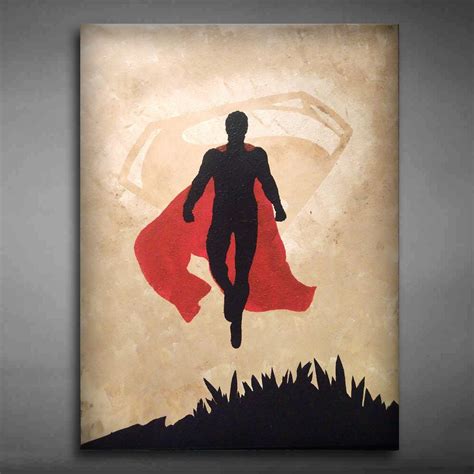 Original Hand Made Canvas Wall Art Superman Painting 18x24