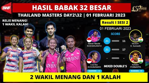 Hasil Thailand Master 2023 Hari Ini Day2 2 Wakil Menang Thailand