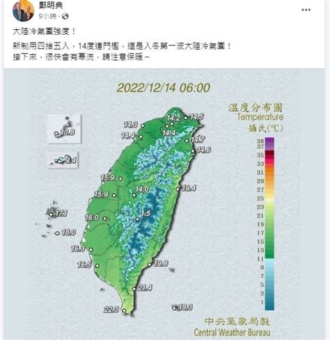 冷氣團標準改制不先說？「四捨五入」彭啟明怒問氣象局 鄭明典出聲了 Yahoo奇摩汽車機車