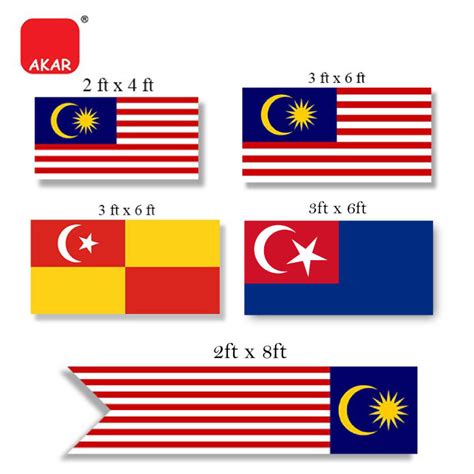 Jalur Gemilang Malaysia Flag Bendera Malaysia - 2x4, 2x8, 3x6 ft / Selangor Johor Flag, Bendera ...