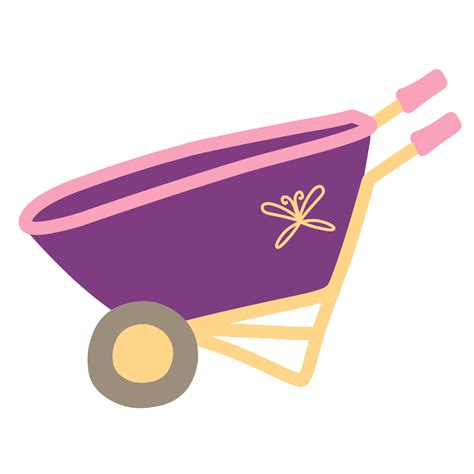Purple Wheelbarrow With Pink Handle 51900060 Png