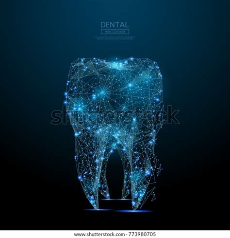 Abstract Image Tooth Low Poly Wireframe Stock Vector Royalty Free