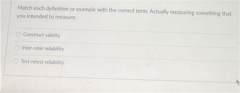 Solved Match Each Definition Or Example With The Correct Chegg