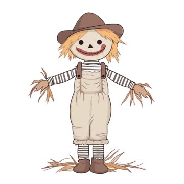 Simple Scarecrow Clipart Scarecrow On An Isolated White Background