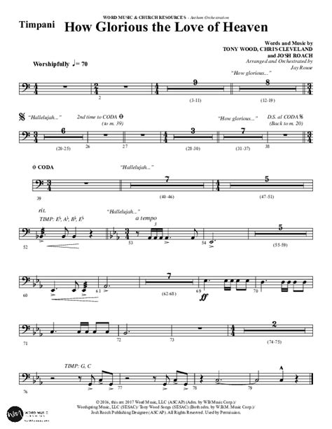 How Glorious The Love Of Heaven Choral Anthem Satb Timpani Sheet