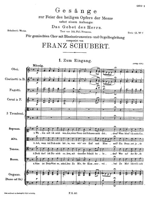 Deutsche Messe D872 Schubert Franz Imslp Free Sheet Music Pdf Download