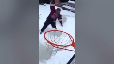 Dunking A Basketball On Ice Skates Youtube