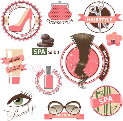 Creative makeup logos and labels vector Vectors graphic art designs in ...