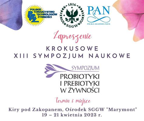 Krokusowe XIV Sympozjum Naukowe Probiotyki i prebiotyki w żywności