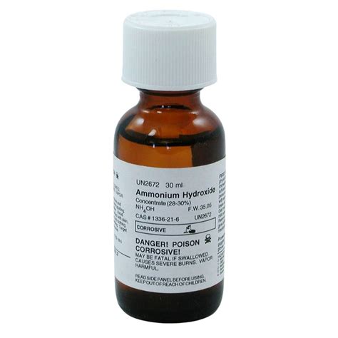 Ammonium Hydroxide Reagent Acs Grade 100 Ml Each