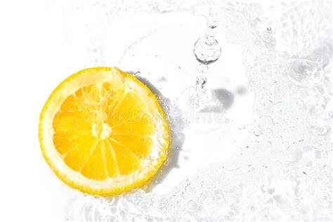 Fresh Lemon Slice Splash Stock Image Image Of Color