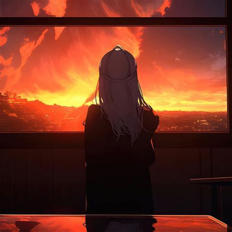 2932x2932 Worlds Beyond Glass Anime Girl Window View Ipad Pro Retina