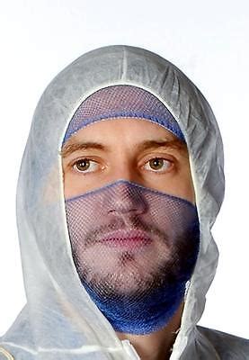 10 X BEARD NETS SNOODS EXTRA CLOSE MESH BLUE WHITE Catering