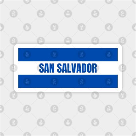 San Salvador City in El Salvador Flag Colors - San Salvador - Magnet ...