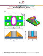 MECH 2401 Assignment 2 Pdf MECH 2401 Engineering Graphics CAD