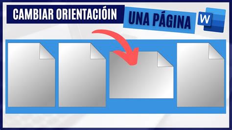 Cambiar la ORIENTACION de una página en Word YouTube