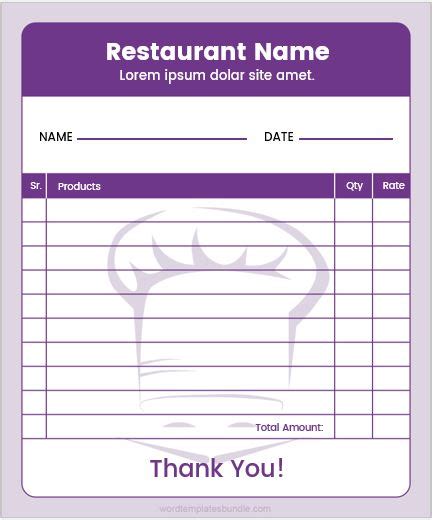 Restaurant Order Pad Templates For Ms Word Microsoft Word Templates