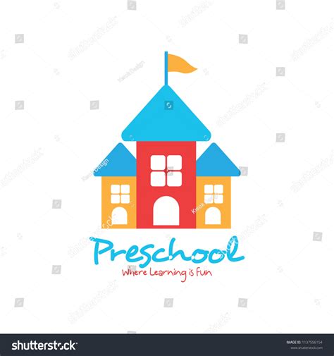 Preschool Logo Design Kindergarten Icon Template Stock Vector Royalty