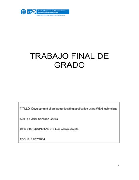 Trabajo Final De Grado P Gina Inicial De Upcommons