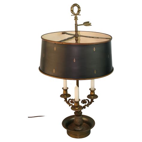 Chapman Bouillotte Brass Double Swan Table Lamp Tole Shade At 1stdibs Chapman Bouillotte Lamp