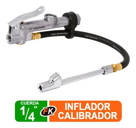 Inflador Calibrador De Cabeza Doble 1 4 Npt Truper 19028 Meses Sin