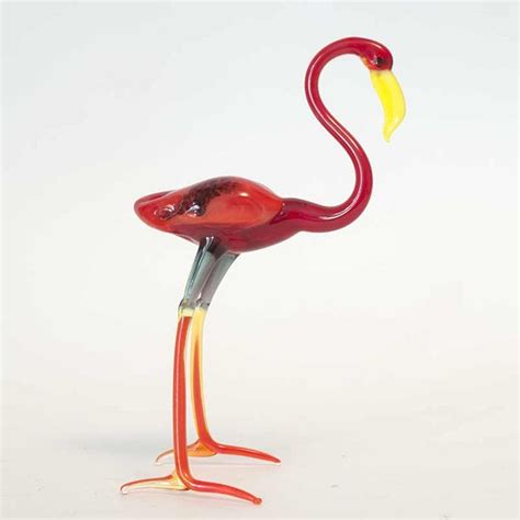 Glass Flamingo Figure Glass Birds Glass Blowing Hand Blown Glass