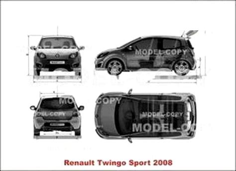 Renault Twingo Sport D Drawing Blueprints Model