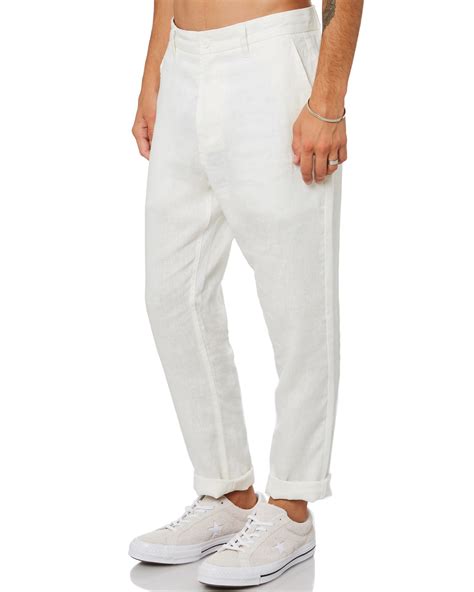 Barney Cools B Relaxed Linen Mens Pant White Linen Surfstitch