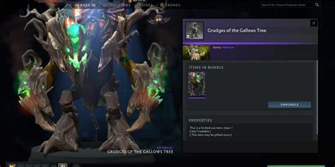 Beli Item Gift Grudges Of The Gallows Tree Treant Protector Diretide