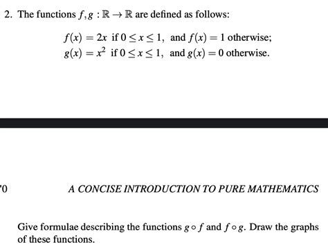 Solved 2 The Functions F G R → R Are Defined As Follows