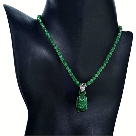 Fascinating Natural Jadeite Jade Carved Pendant And Necklace At 1stdibs