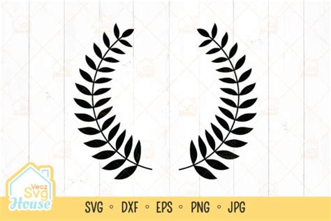 Dxf Olive Branch Laurel Wreath Print And Cut Files Png Svg Craft