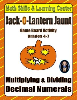 Halloween Math Skills Learning Center Multiply Divide Decimals