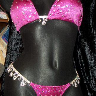 Style 1051 Hot Pink Hologram Competition Bikini With Rhinestone