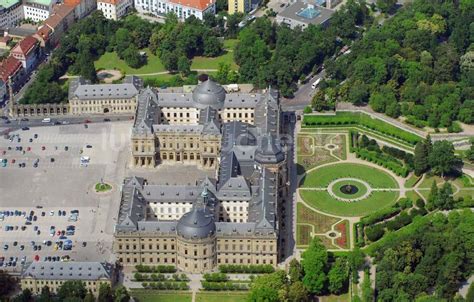 Würzburg von oben - Residenz und Hofgarten Würzburg