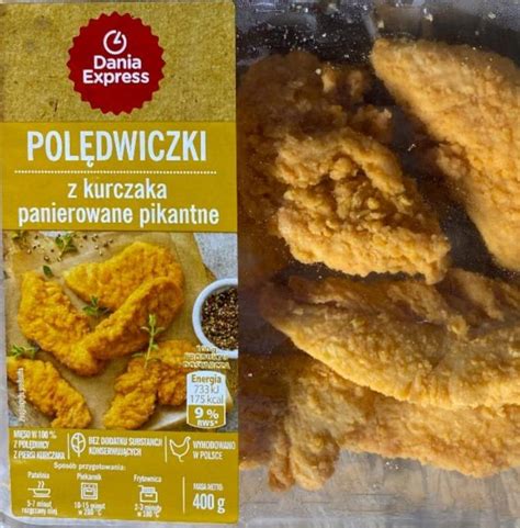 Polędwiczki z kurczaka panierowane pikantne Dania Express kalorie kJ