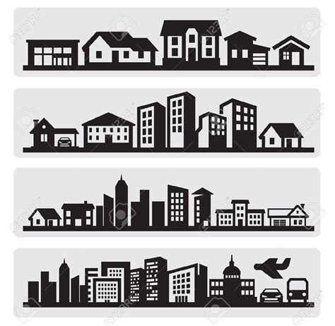 suburb silhouette clipart - Clipground