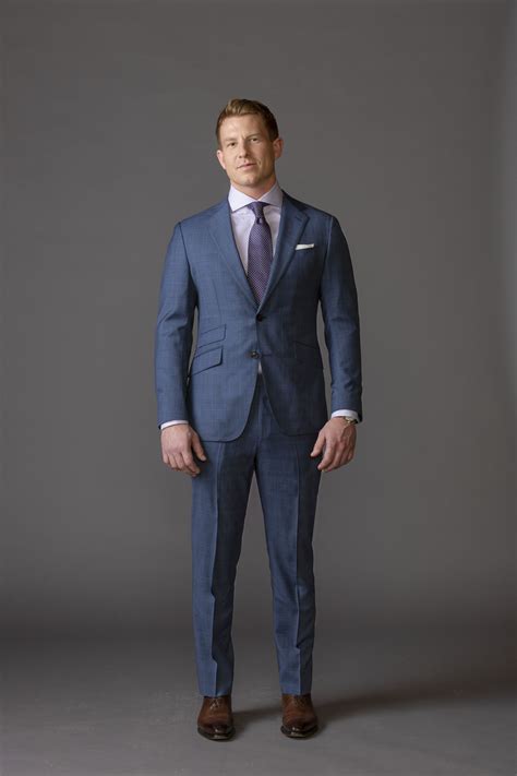 Blue Plaid Ready Made Suit By Daniel George Blue Plaid Suit Blazer