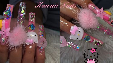 Hello Kitty Baddie Nails 💕 Kawaii Nails Xxl Square Tip Nails