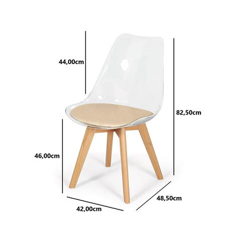 Cadeira Eames Wood Leda Acrílico Transparente Nude MadeiraMadeira