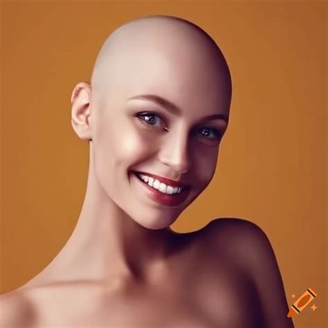 A Beautiful Woman With Bald Hair Alopecia Smiling On Craiyon