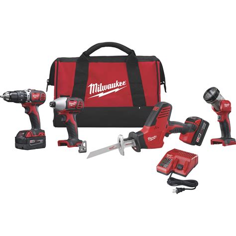 Milwaukee M18 Cordless 4 Tool Combo Kit — Model 2695 24 Northern Tool