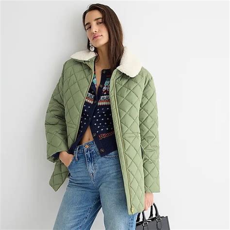 J Crew Jackets Coats J Crew Quilted Sherpa Lined Removable