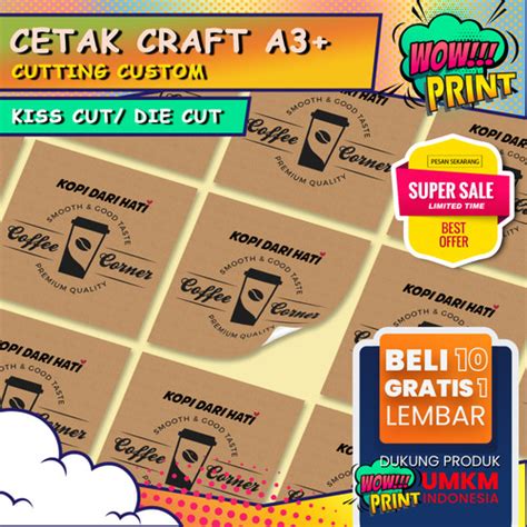 Jual Cetak Stiker Label Kraft A Cetak Label Kemasan Produk Kiss