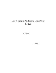 PRELAB 4 Pdf Lab 4 Simple Arithmetic Logic Unit Pre Lab Mariam