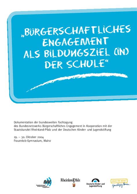 B Rgerschaftliches Engagement Als Bildungsziel In Der Schule